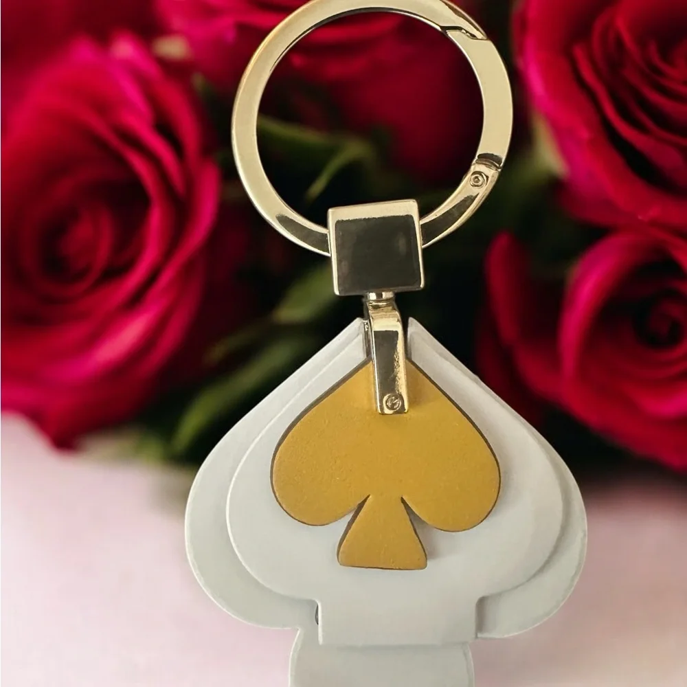 Kate Spade Heart Keychain & Bag Charm New‎ W/ Gold, Burgundy & Blue Charms
